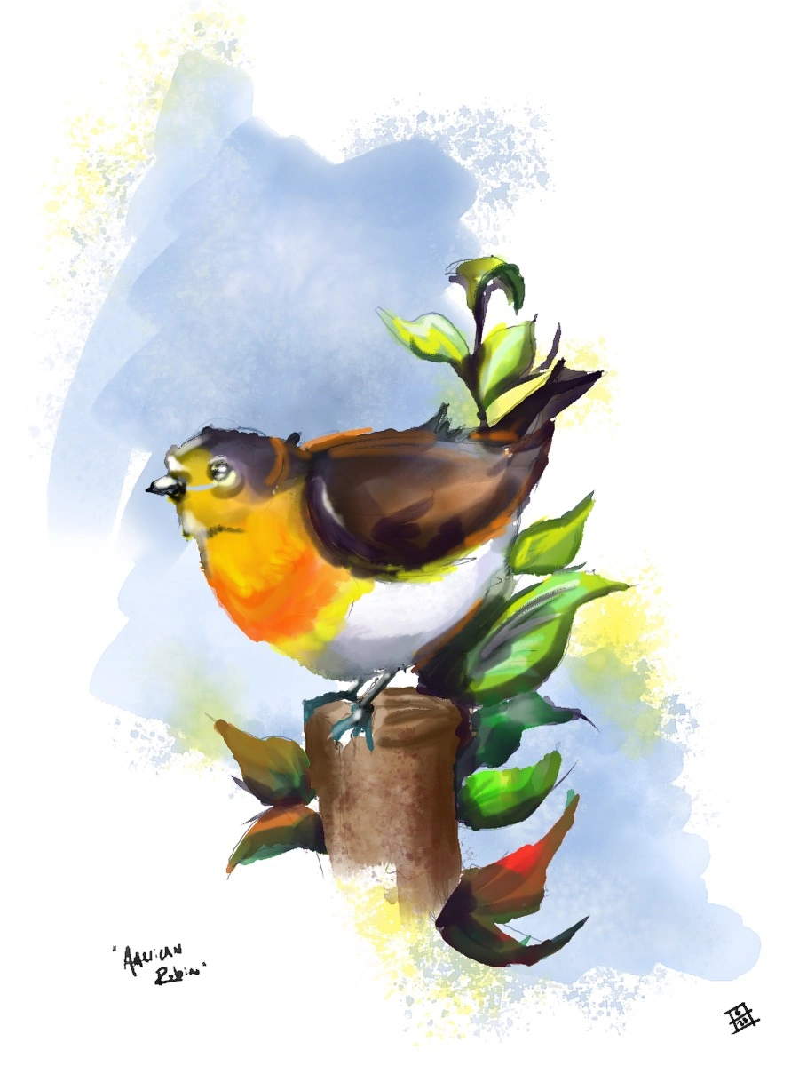 American Robin II — Digital Painting by Gary Keeler