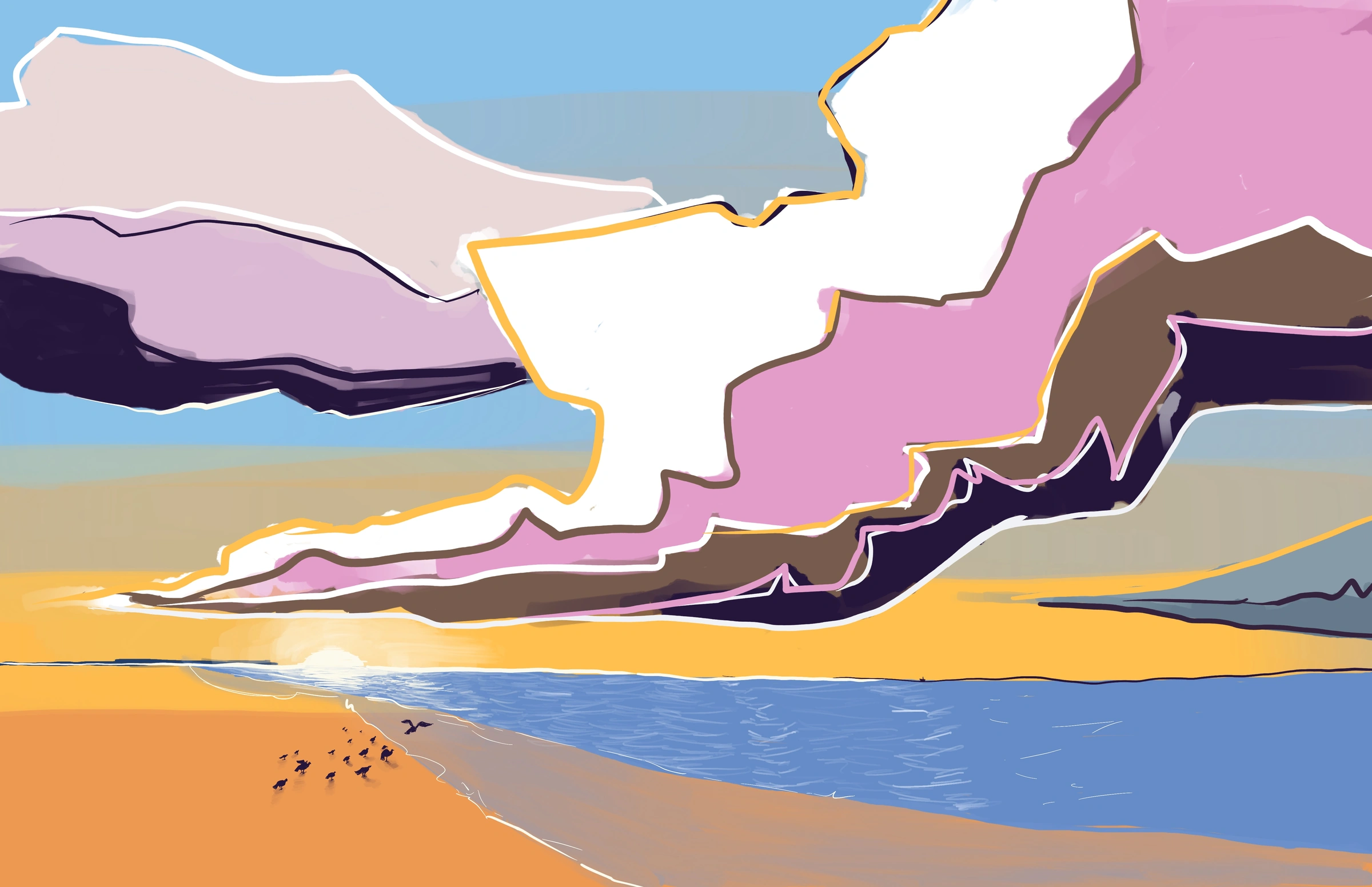 Destin Beach — Digital Painting by Gary Keeler