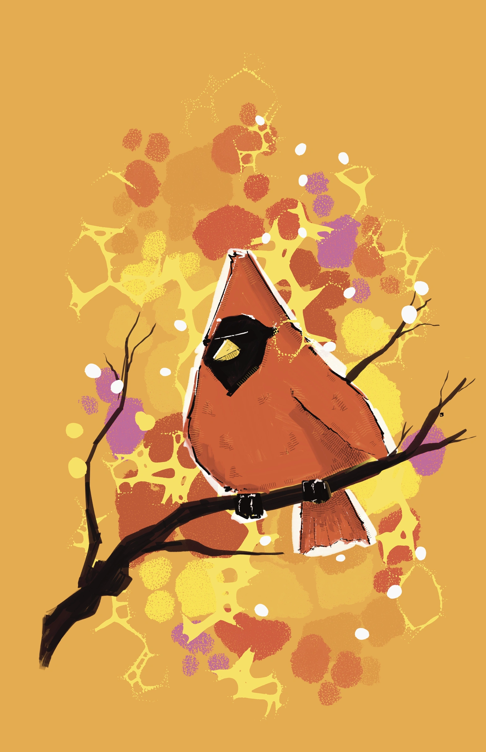 Fat Cardinal II — Digital Painting by Gary Keeler