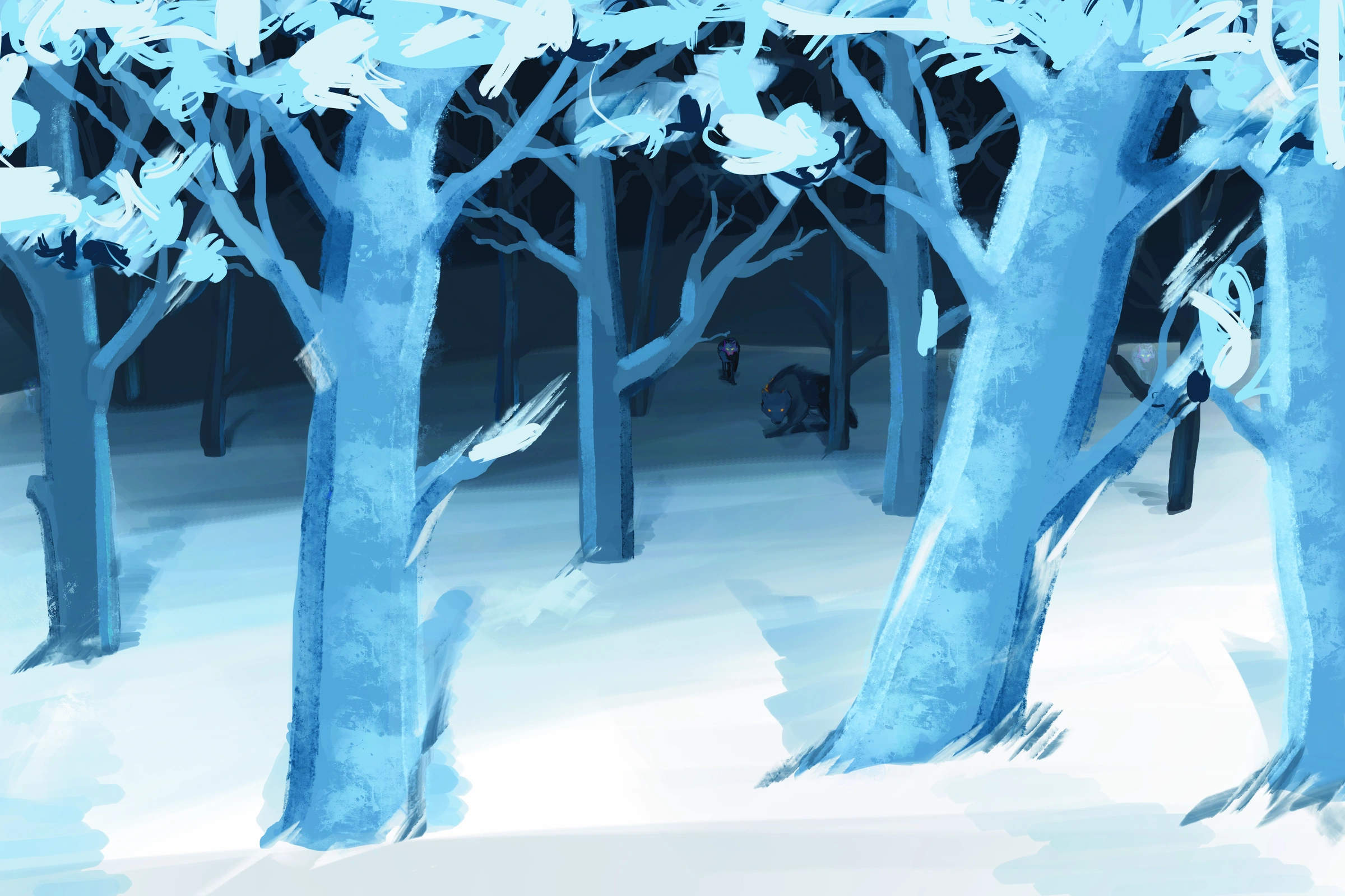 Danger in the Woods — Digital Painting by Gary Keeler
