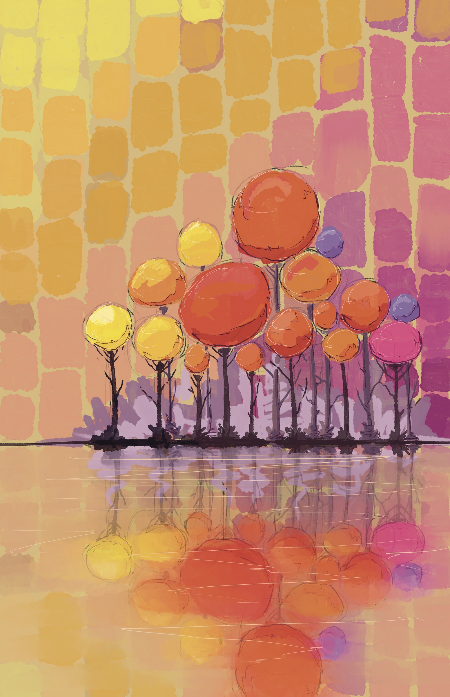 In a Colored Sky — Digital Painting by Gary Keeler