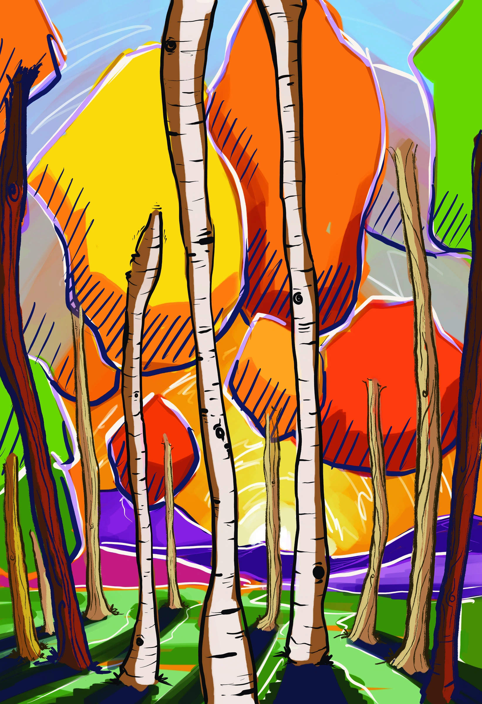 Light in the Trees — Digital Painting by Gary Keeler