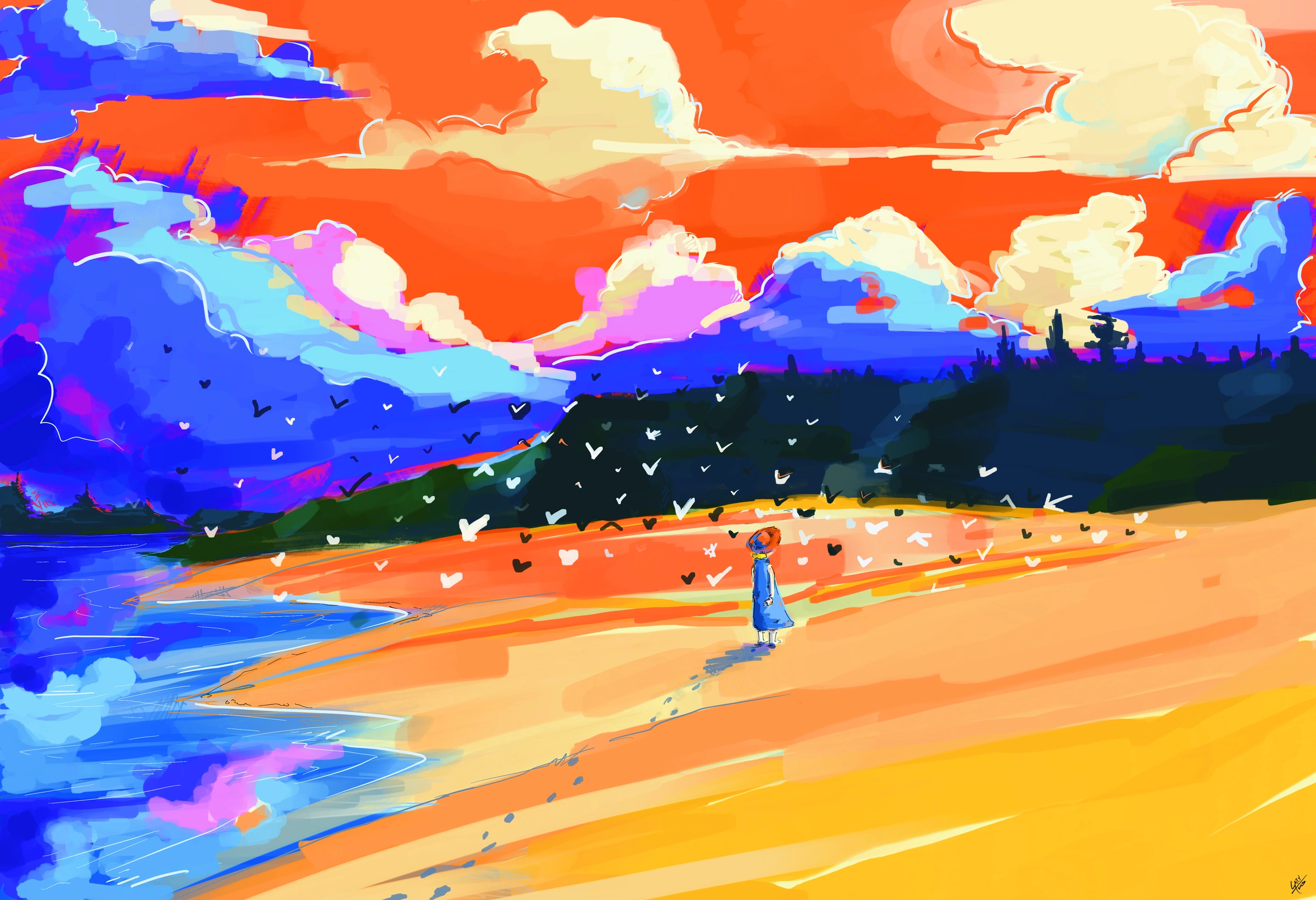 River Beach — Digital Painting by Gary Keeler
